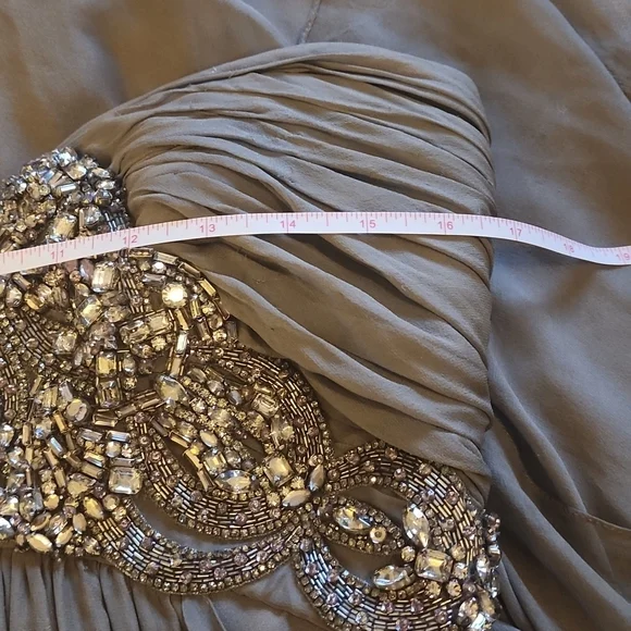 Grey Marchesa Beaded Gown - Picture 8 of 9